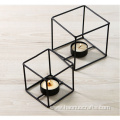 creative minimalist candle holder metal cage geometry